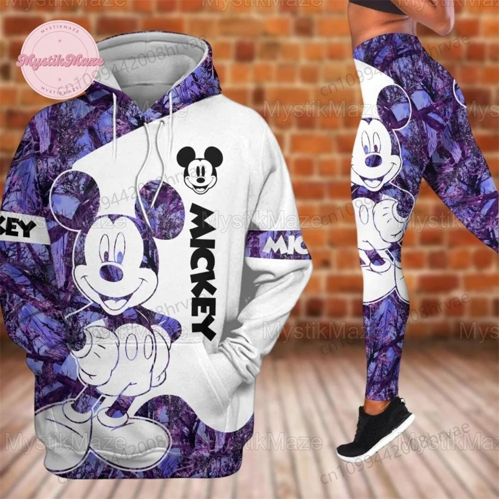 Ensemble Minnie Mouse Femme - Sweat à Capuche + Legging Yoga Disney Streetwear