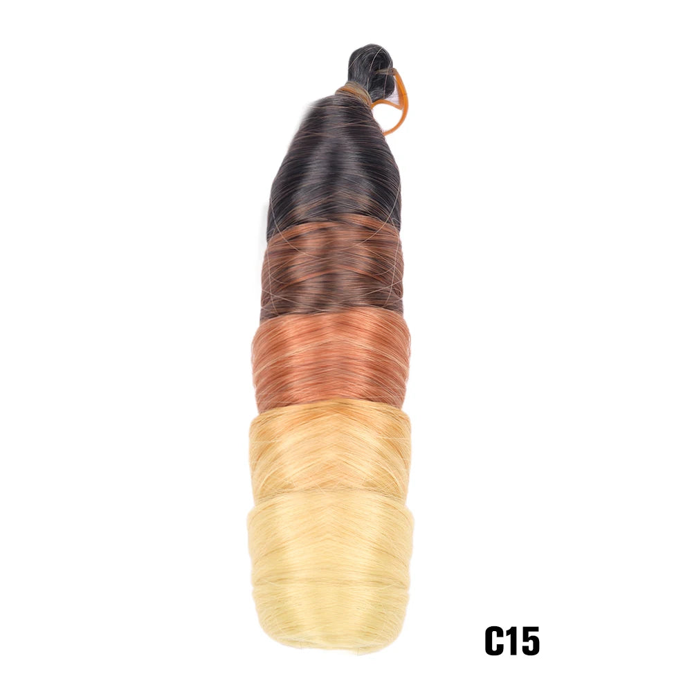 Extension Tresses French Curls Pré-Étirées - Mèches Synthétiques Loose Wave Spiral Curl Haute Température Ombré