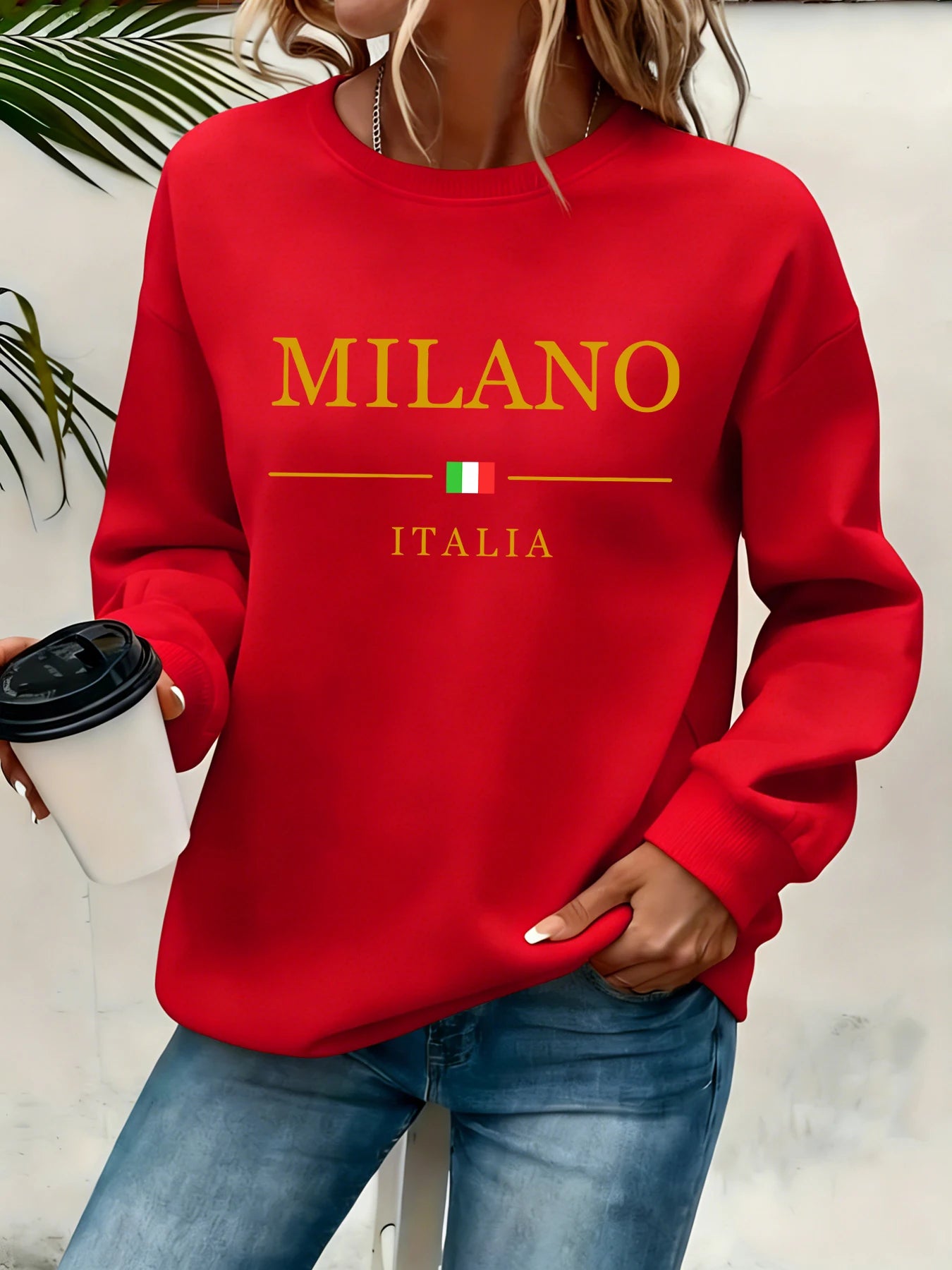 Sweatshirt Femme Milano Italien - Col Rond Chaud Streetwear
