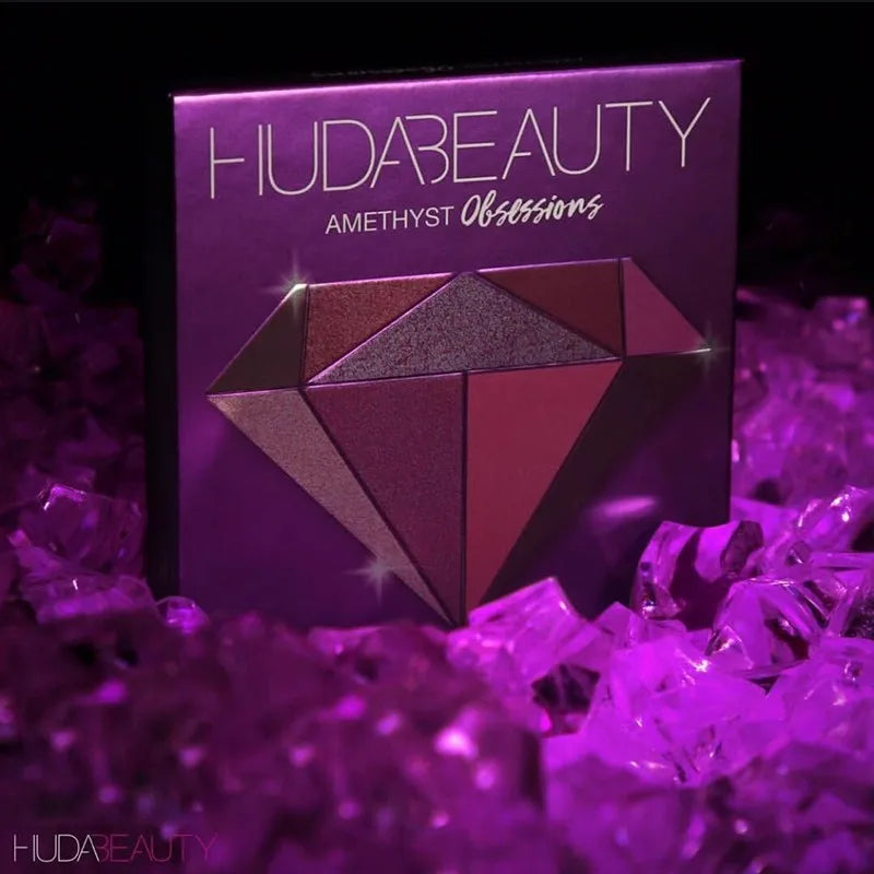 Palette Fard à Paupières 9 Couleurs Diamant Améthyste Rubis Rouge Or Mat Shimmer Paillettes Maquillage Luxe