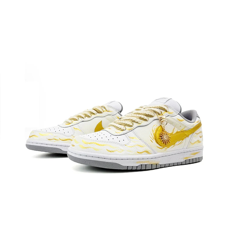 Nike Big Custom – Baskets Homme Or & Bois Vintage High-Street Basses