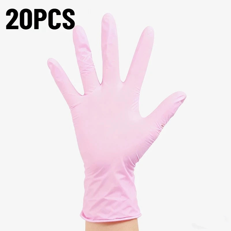 Lot 20/50/100pcs Gants Nitrile Jetables Rose Clair - multiple