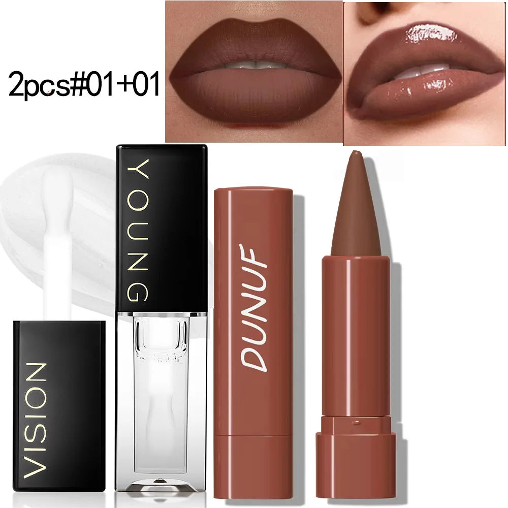 Crayon Contour Lèvres Dégradé Mat Velouté - Application Douce Rouge à Lèvres Lèvres Définies Élégantes