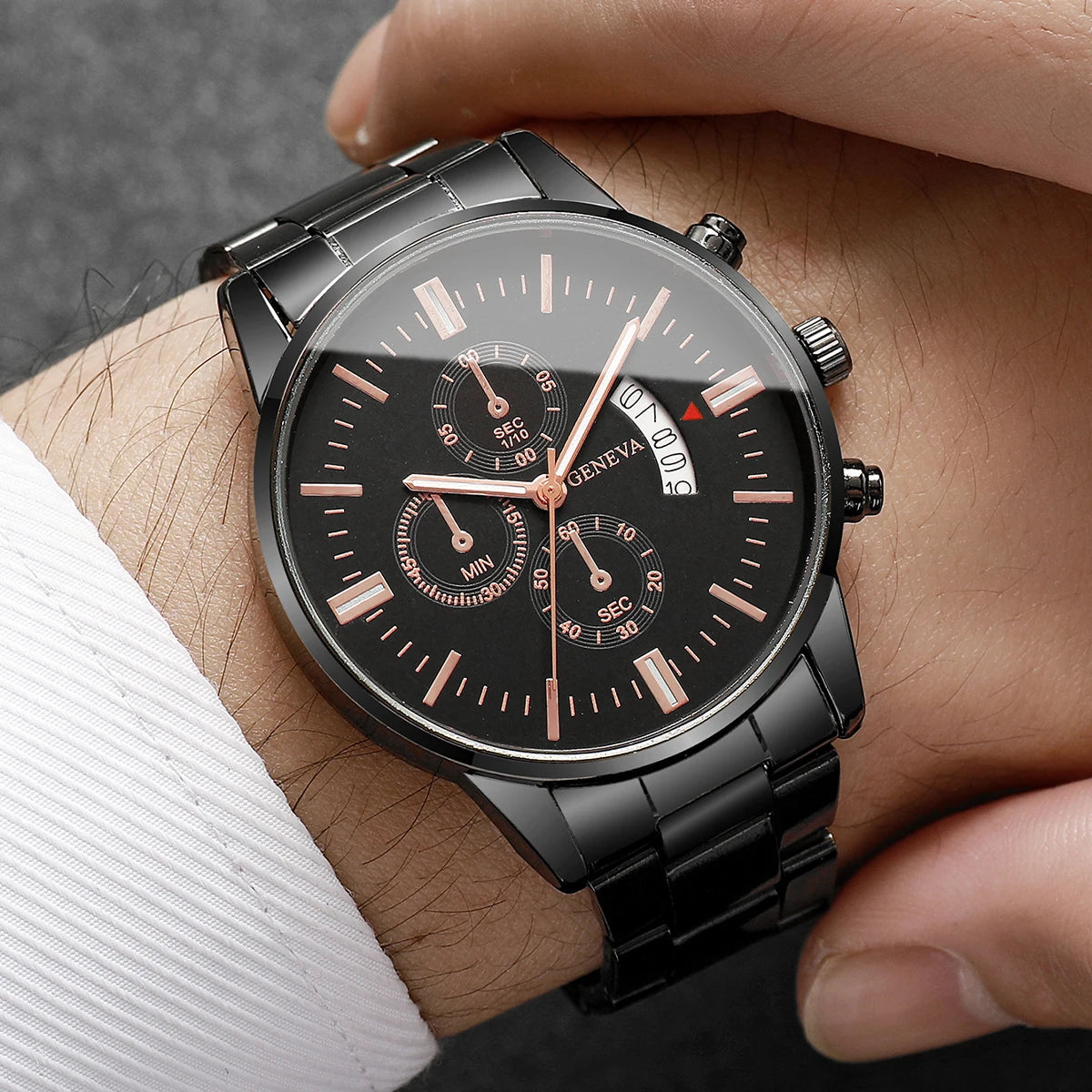 Montre Homme Business Luxury - Quartz Calendrier Élégant