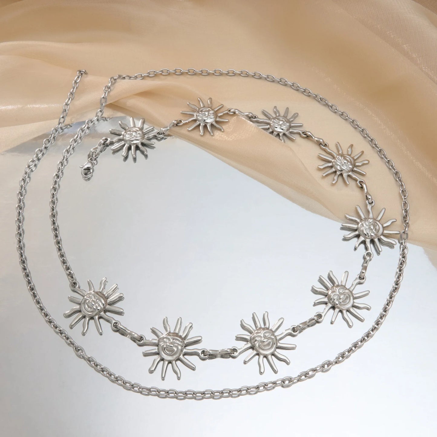 Chaîne Taille Bohème Hawaïenne Soleil - Belly Chain Or 18K Acier Inoxydable Bikini Plage Été