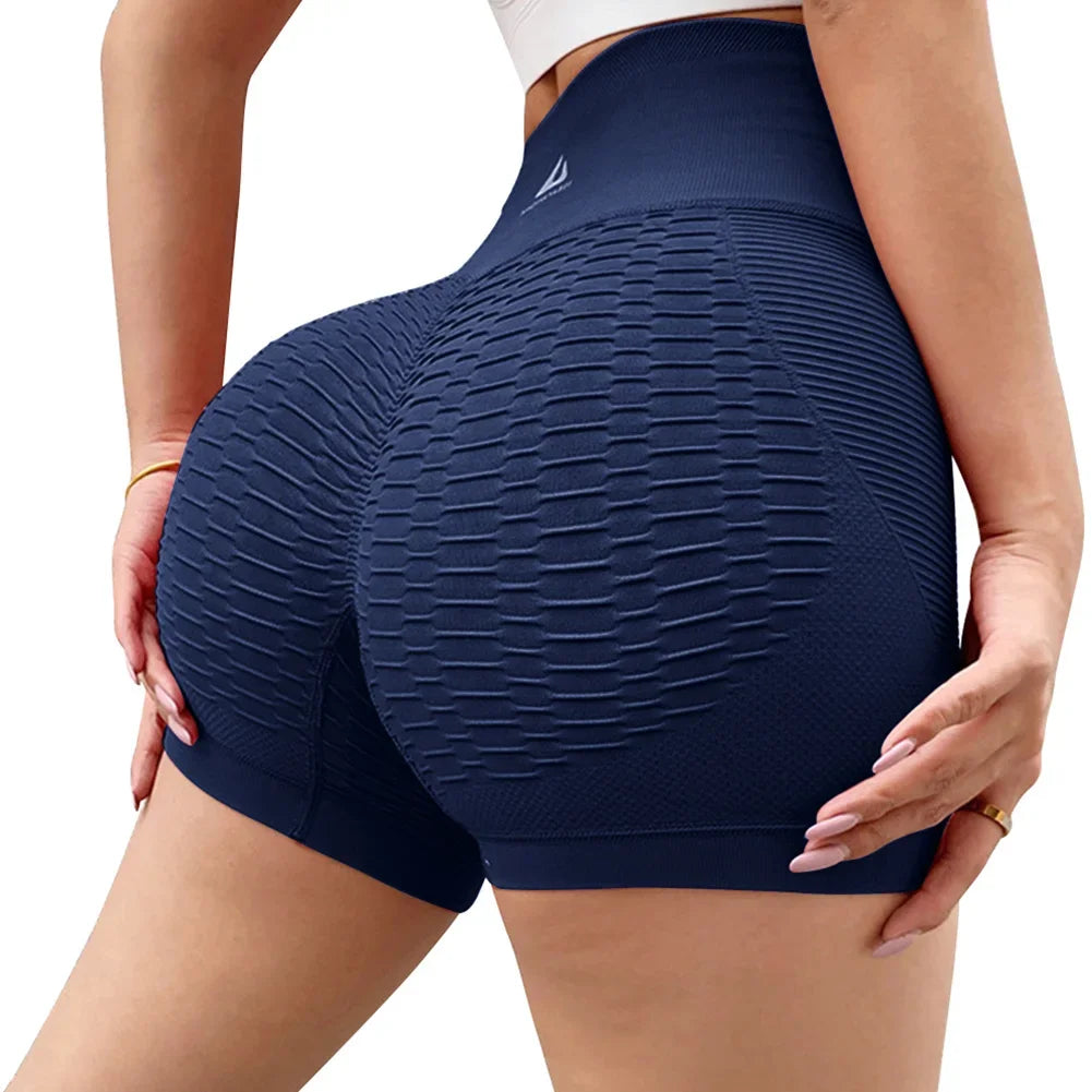 Short Yoga Femme Taille Haute - Fitness Sculptant Lift Butt Gym Running Sport 2026