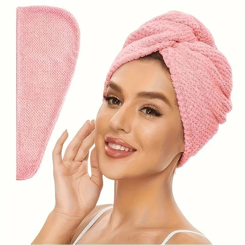 Serviette Cheveux Microfibre Turban Séchage Rapide - Ultra Absorbante Soin Doux Cheveux Frisés Abîmés Bonnet Séchoir Femme