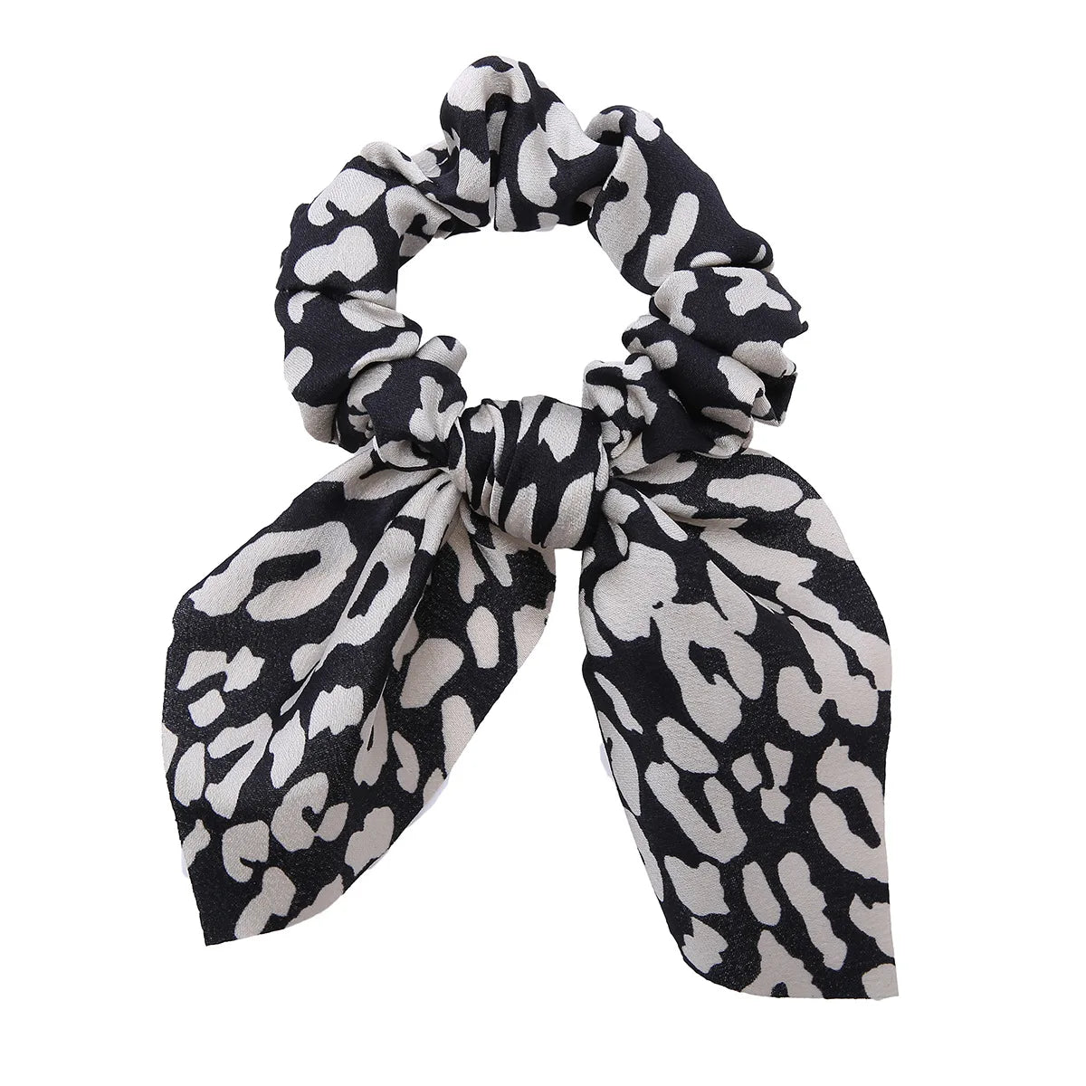 Chouchou Imprimé Floral Léopard Nœud Papillon - Élastique Cheveux Queue de Cheval Femme Fille Accessoires Mode