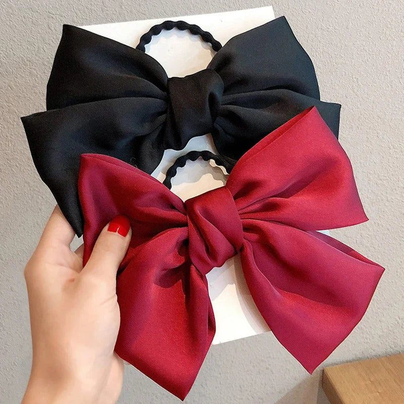 Grands Nœuds Soie Élastiques Cheveux - Chouchous Larges Clips Barrettes Femme Fille Accessoires Cheveux Caoutchouc