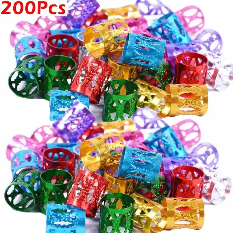 Anneaux Clips Dreadlocks Or Argent Multicolore - Perles Tresses Ajustables Bijoux Cheveux Ornements Accessoires Coiffure