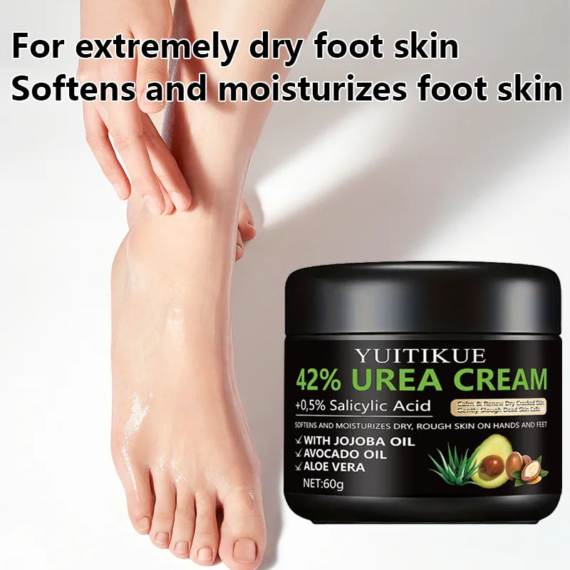 Crème Pieds Urée 30% - Réparation Talons Fendillés Exfoliation Peau Morte Hydratant Adoucissant