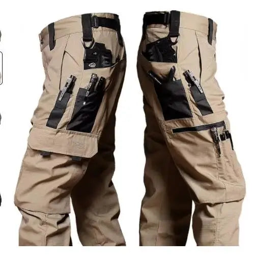 Pantalon Homme Travail Cargo - Multi-Poches Résistant Outdoor Jogging Tactique Printemps-Automne