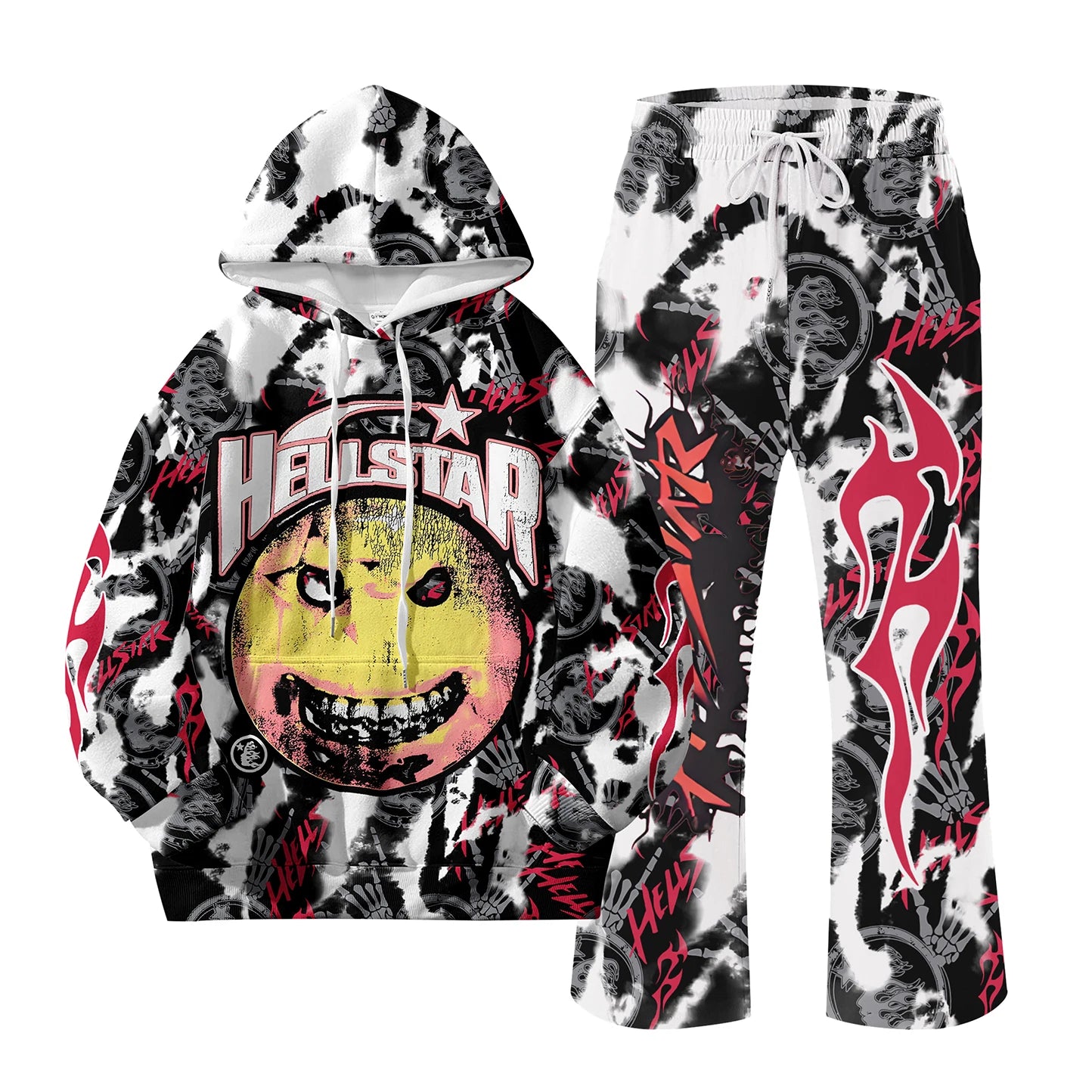 Ensemble Homme Femme 2 Pièces NK Letter - Sweat à Capuche 3D Hip-Hop & Pantalon Long Sport Casual