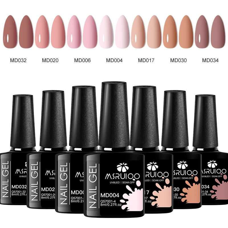 Kit 7 Vernis Gel Nail Art DIY - Set Décoration Manucure Soak Off UV Longue Tenue Peinture Gel