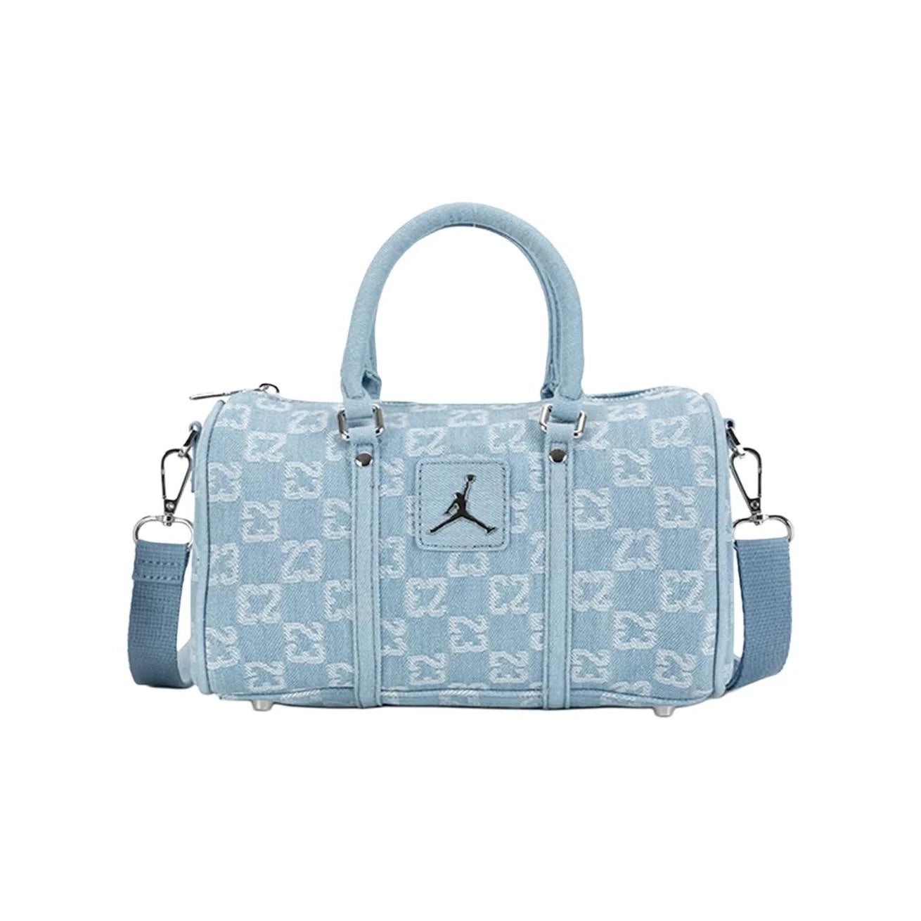 Jordan Polyester Bowling Bag, Crossbody Handbag Medium Unisex Denim Blue JD2623116AD-002