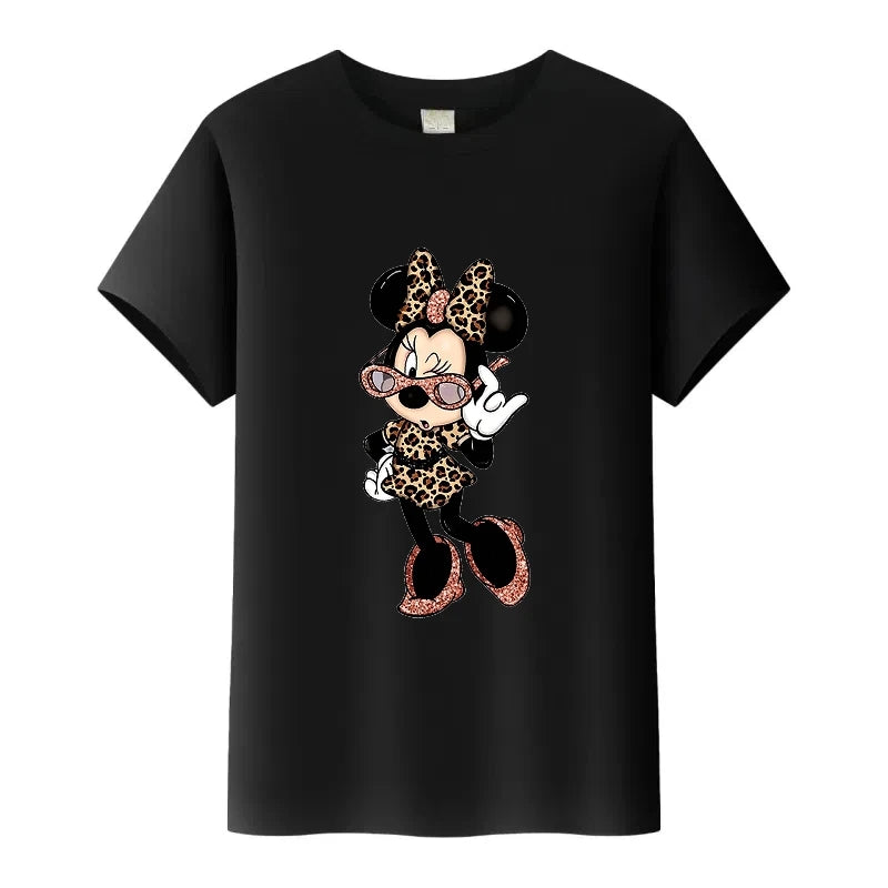 T-Shirt Disney Minnie Femme Enfant - Cartoon Kawaii Blanc Oversize - Mode Casual