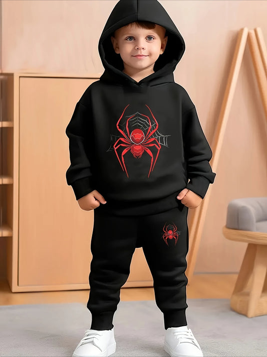 Ensemble Enfant Araignée Rouge - Sweat Capuche + Pantalon Printemps