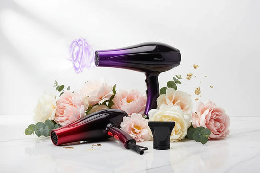 Sèche-Cheveux Ionique Haute Puissance - Séchage Rapide Chaud/Froid 9 Vitesses Professionnel Accessoires Maison