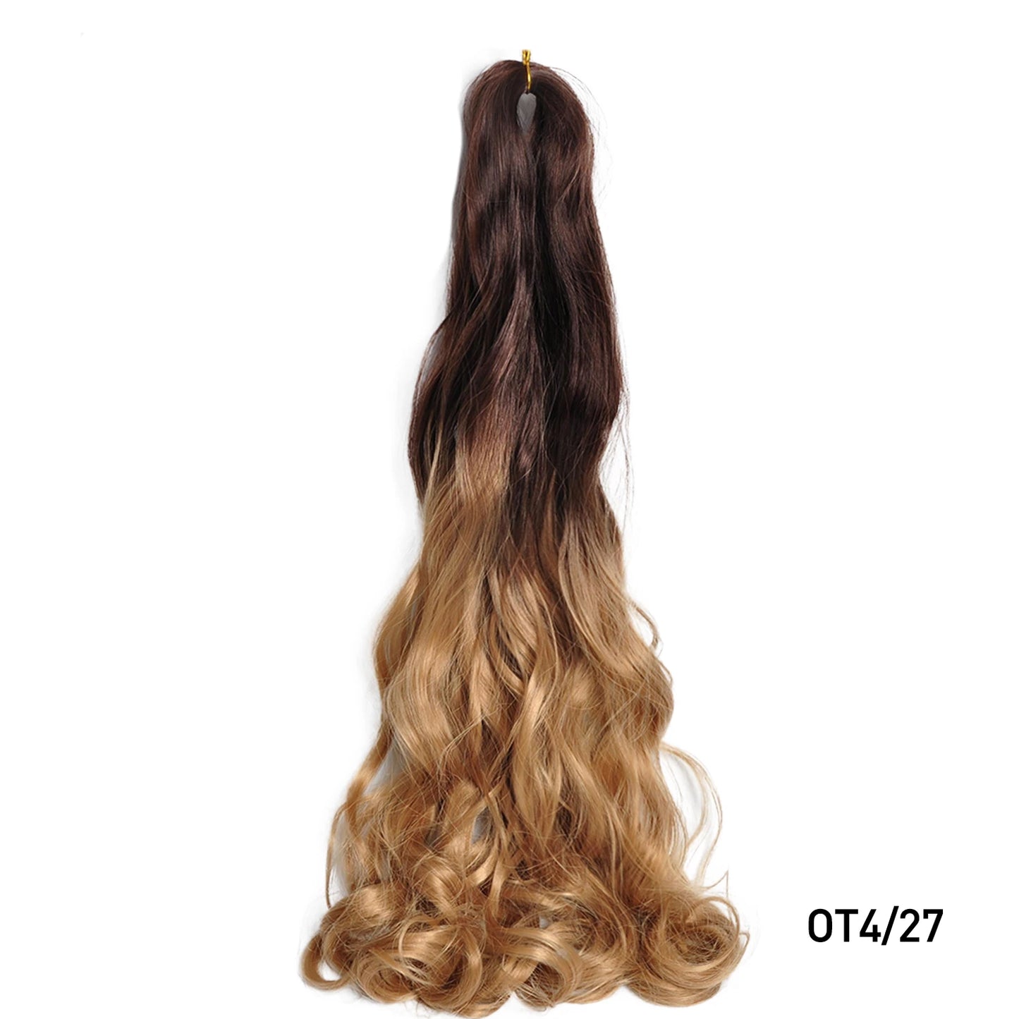Extension Tresses French Curls Pré-Étirées - Mèches Synthétiques Loose Wave Spiral Curl Haute Température Ombré
