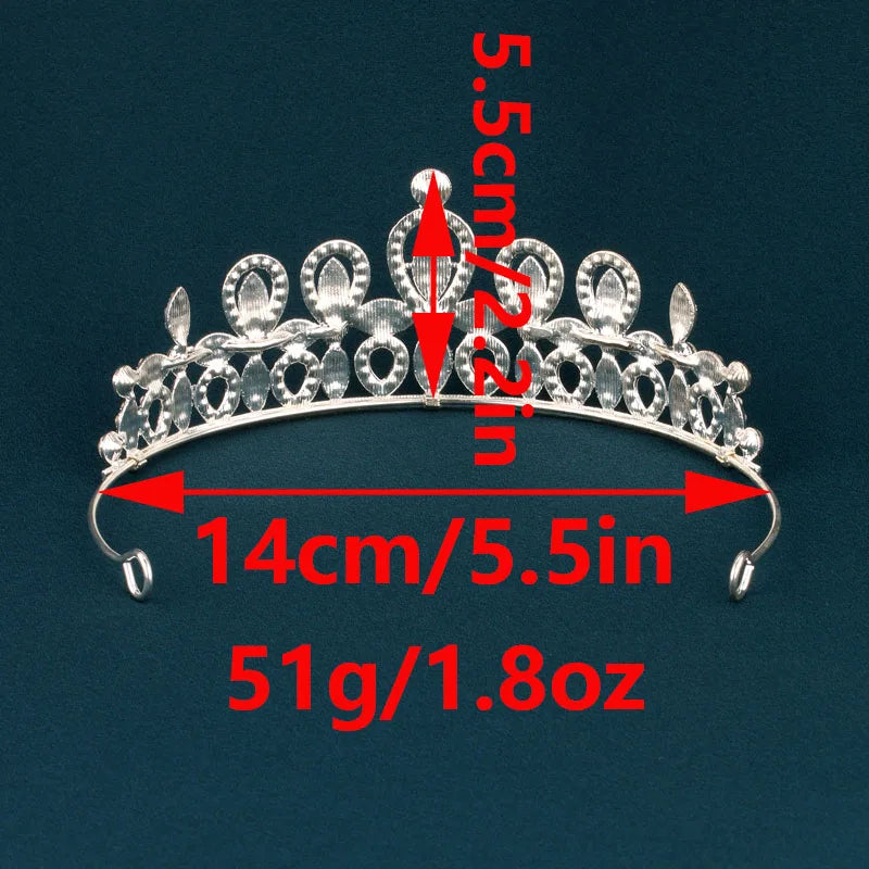 Couronne Tiara Femme Princesse Cristal Argent - Accessoire Cheveux Danse Mariage