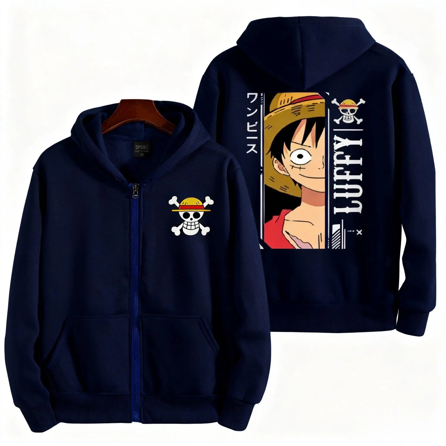 Sweat à Capuche One Piece Luffy Zip