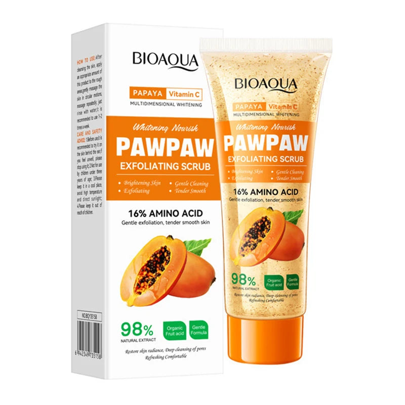 Gommage Exfoliant Papaye Vitamine C 100g - Crème Hypoallergénique Hydratante Parfumée Nettoyage Profond