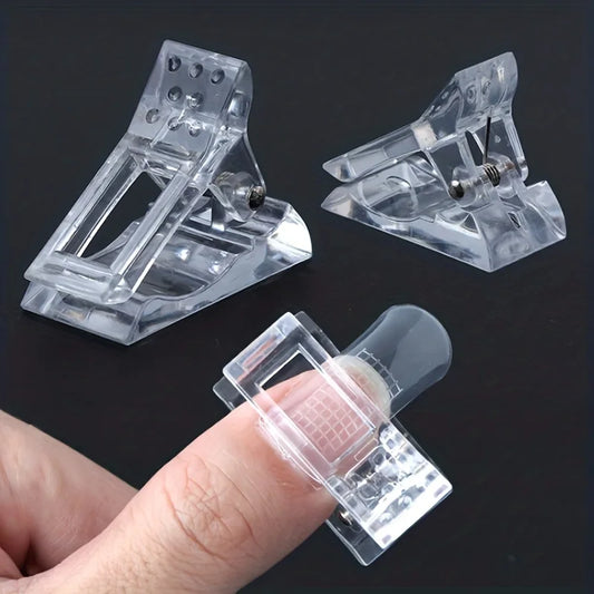Clips Ongles Acrylique Transparent - Gel Construction Rapide Capsules Ongles Extension UV Pinces Manucure Art Builder Outils Set