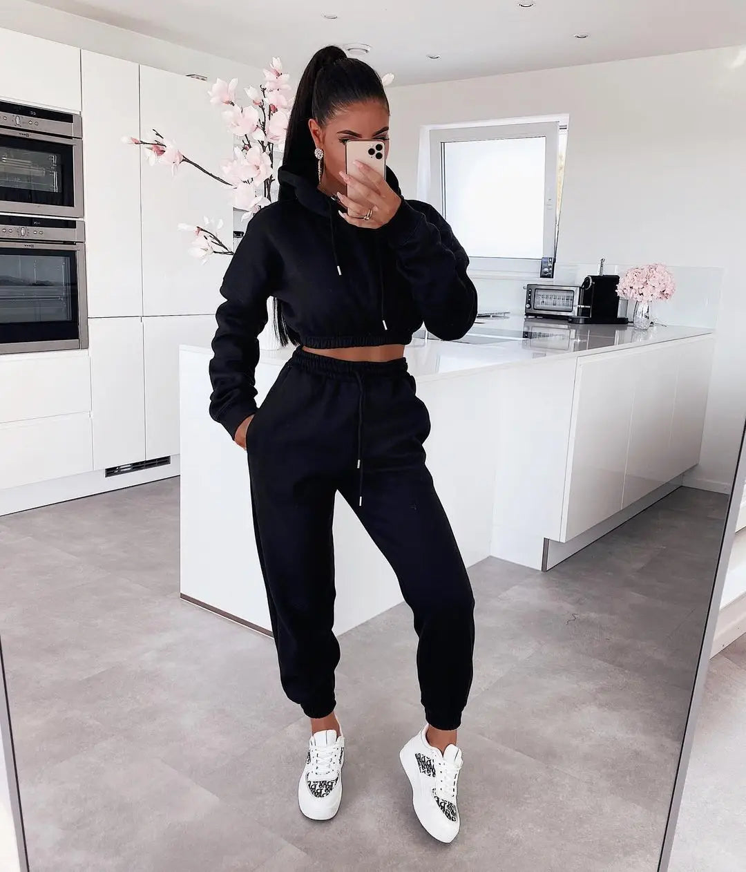 Ensemble Sportswear Femme 2 Pièces - Sweat Workout Pantalon Jogging Fitness