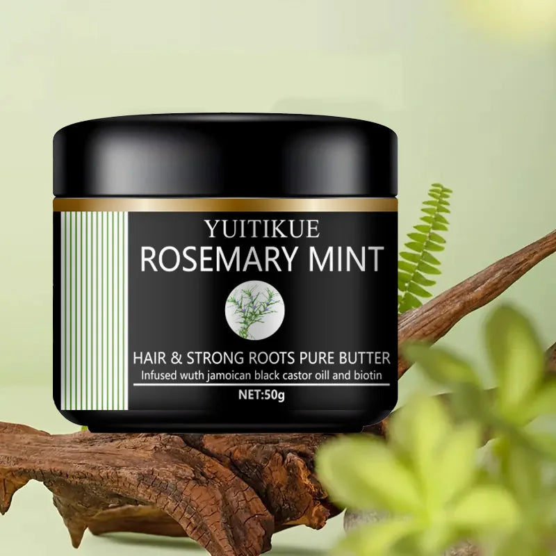 Beurre Capillaire Romarin Menthe - Ricin Noir Biotine Fortifiant 50g