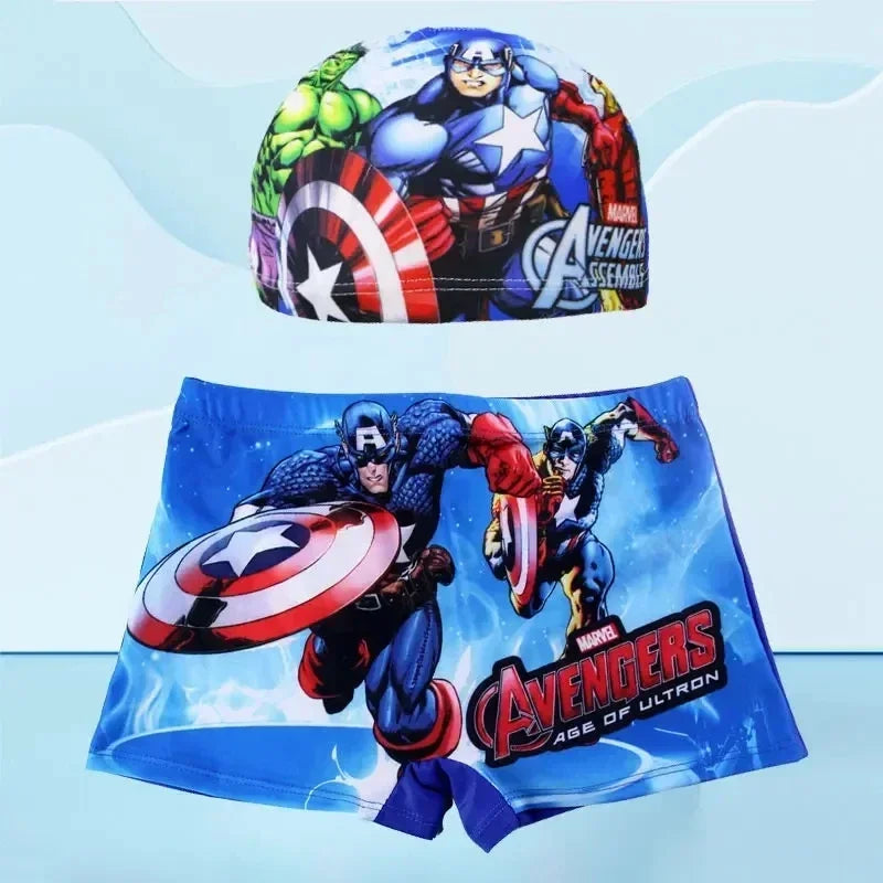 Short de Bain Garçon Spiderman + Casquette + Lunettes - Ensemble 3 Pièces