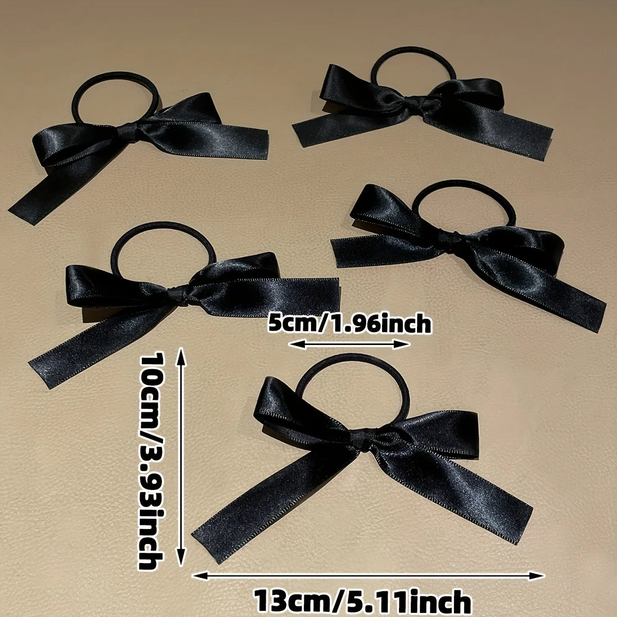 Lot 5pcs Élastiques Cheveux Nœud Noir Femme - Chouchous Mode Mignons Accessoires Cheveux Quotidien Cadeau