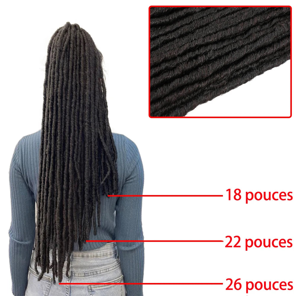 Extensions Crochet Braids Faux Locs Lisses - Dreadlocks Synthétiques Ombré Marron