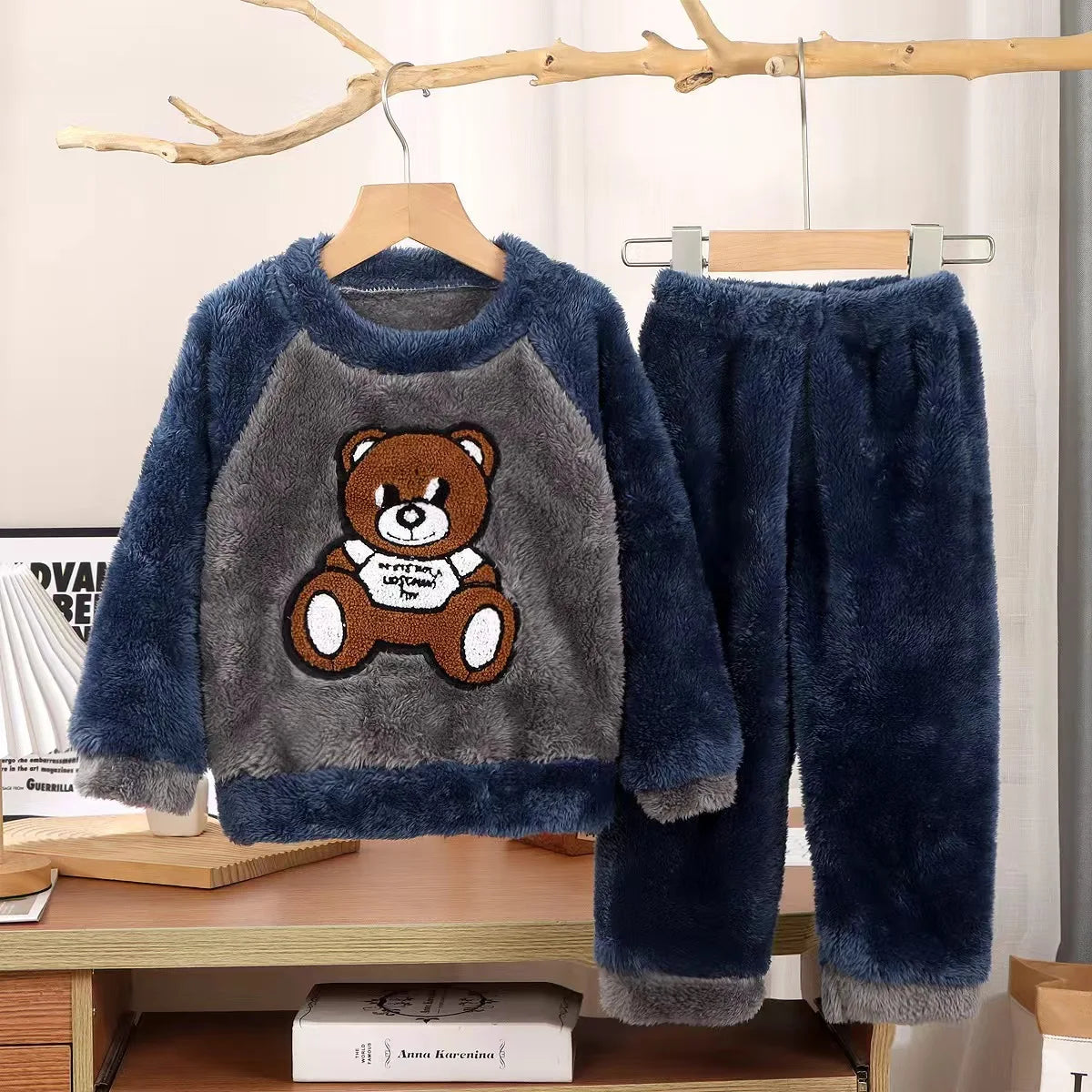 Pyjama Enfant Polaire Velours - Ensemble Cartoon Chaud Automne Hiver