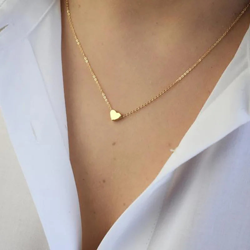 Collier Femme Minimaliste Cœur LOVE - Clavicule Délicat Plage Été