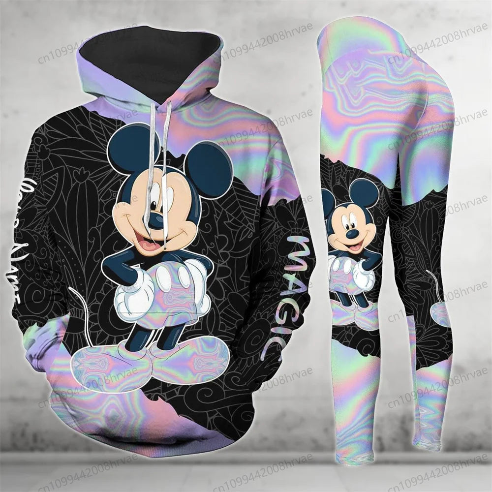 Ensemble Minnie Mouse Femme - Sweat à Capuche + Legging Yoga Disney Streetwear