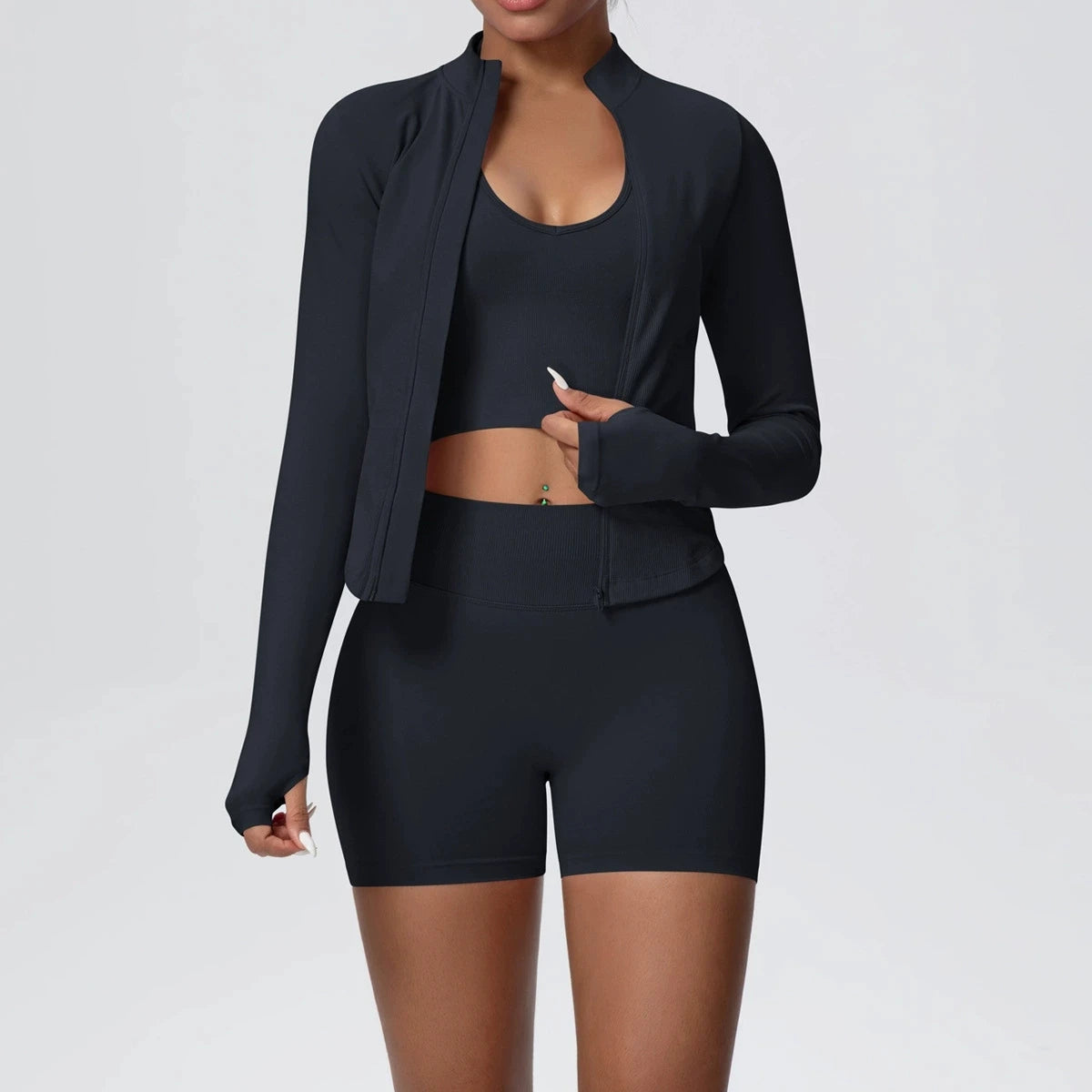 Ensemble Sport Femme 3 Pièces Sans Coutures – Yoga & Fitness