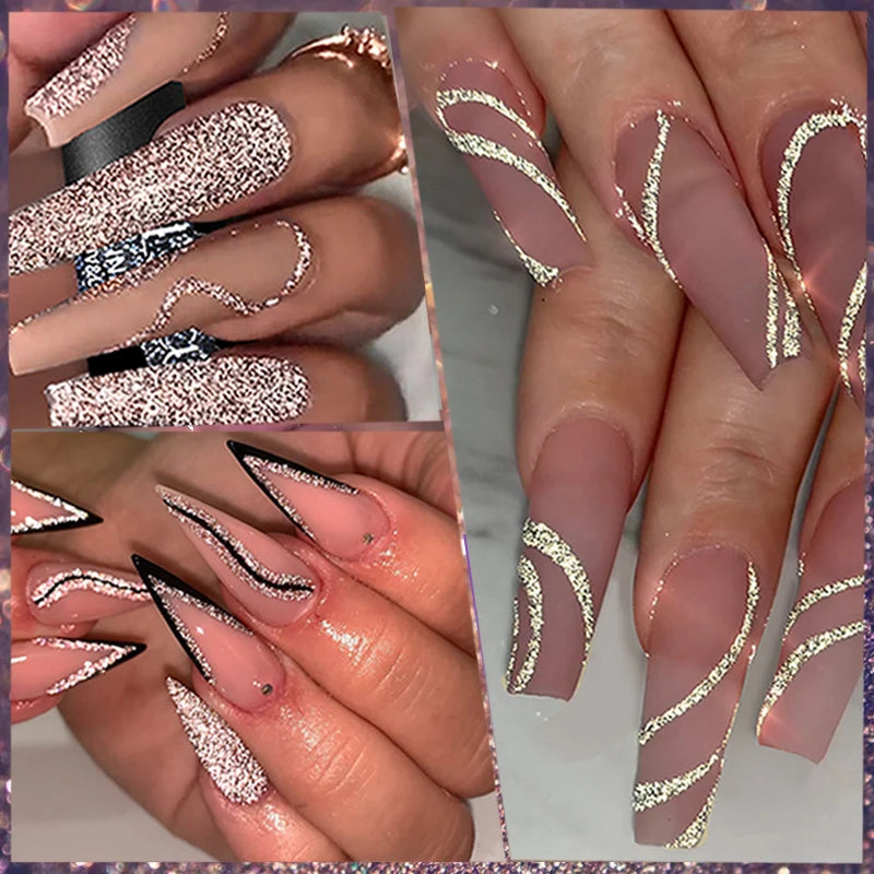 Gel Liner Paillettes Réfléchissantes LILYCUTE 5ml - Vernis Semi-Permanent French Line Nail Art