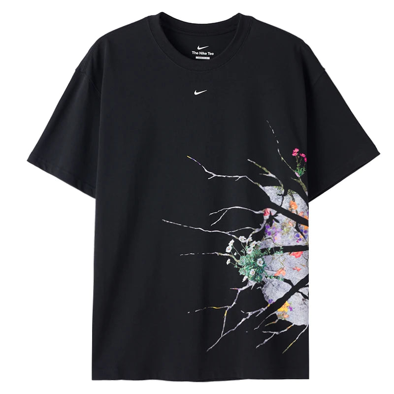 T-shirt Homme Nike – Col Rond, Coton, Running & Fitness, Coupe Large
