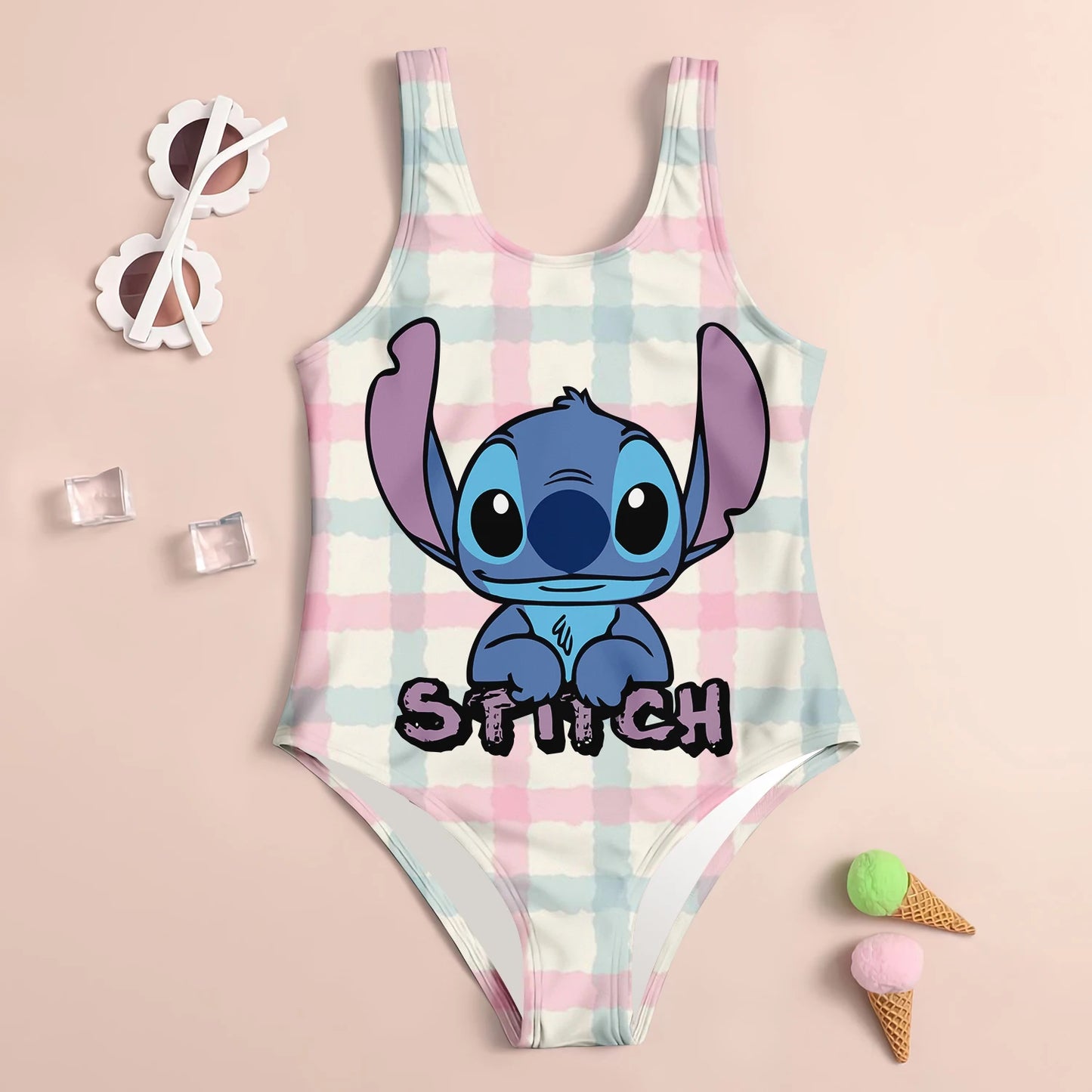 Maillot de Bain Fille Une Pièce Cartoon - Imprimé 3D Bretelles Été