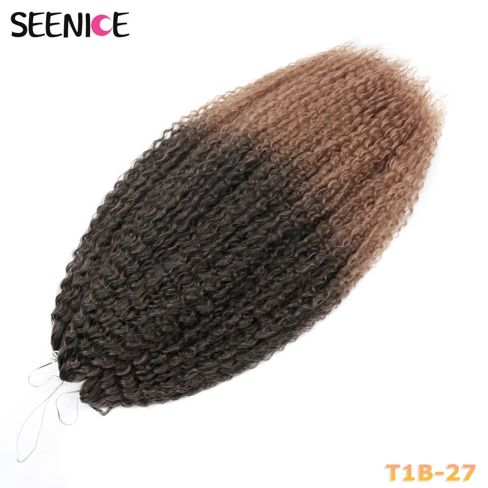 Extension Crochet Brazilian Braids Afro Curls - Mèches Tresses Synthétiques Kinky Curly Africaines Ombré Rose pour Femmes