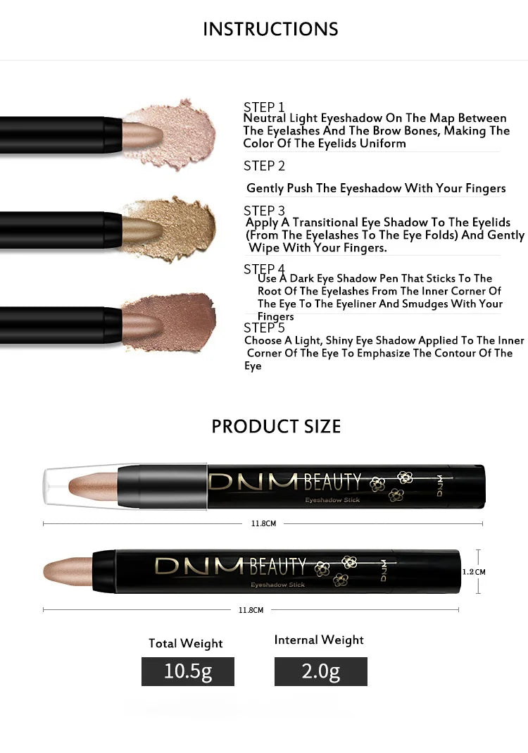 Lot 16 Crayons Fard à Paupières Stick Palette Yeux Nacré Highlighter Crayon Coin Interne Illuminateur Été Voyage