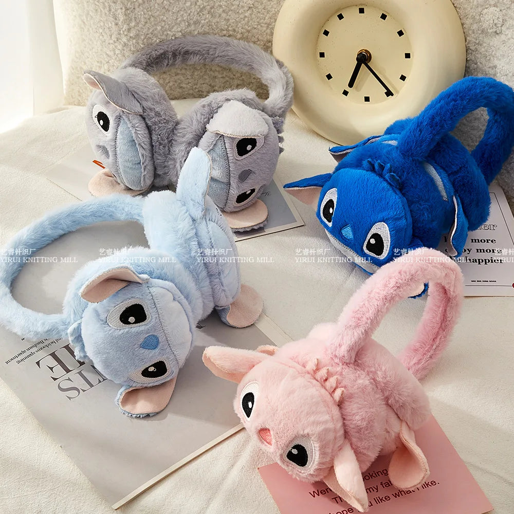 Cache-Oreilles Enfant Disney Stitch Peluche - Protège-Oreilles Chaud Hiver Garçon Fille Outdoor Cadeau