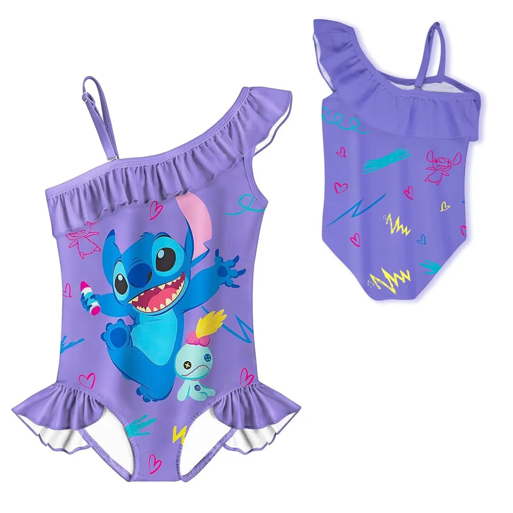 Maillot de Bain Fille Lilo & Stitch Une Pièce Bleu - 1-16 ans