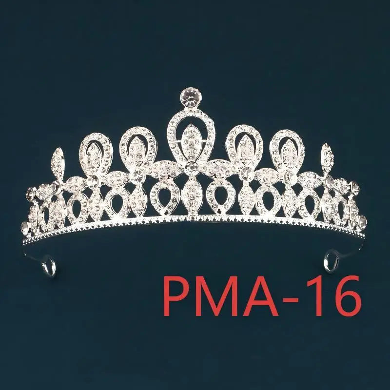 Couronne Tiara Femme Princesse Cristal Argent - Accessoire Cheveux Danse Mariage
