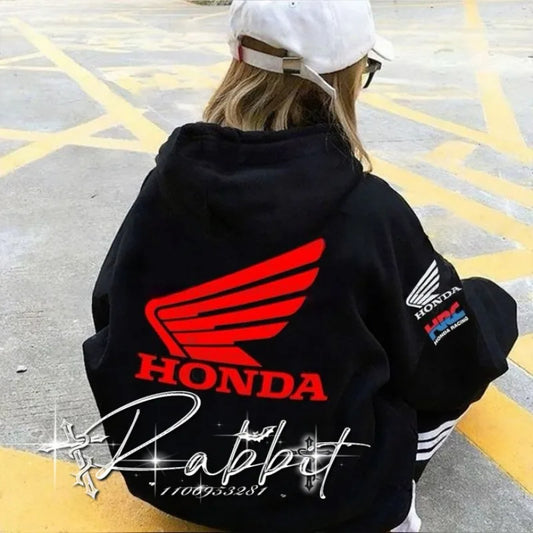 Sweat Capuche Honda Racing 2025 - Unisexe Moto Hip-Hop, Impression 3D Track Rider, Chaud Automne Hiver S-4XL