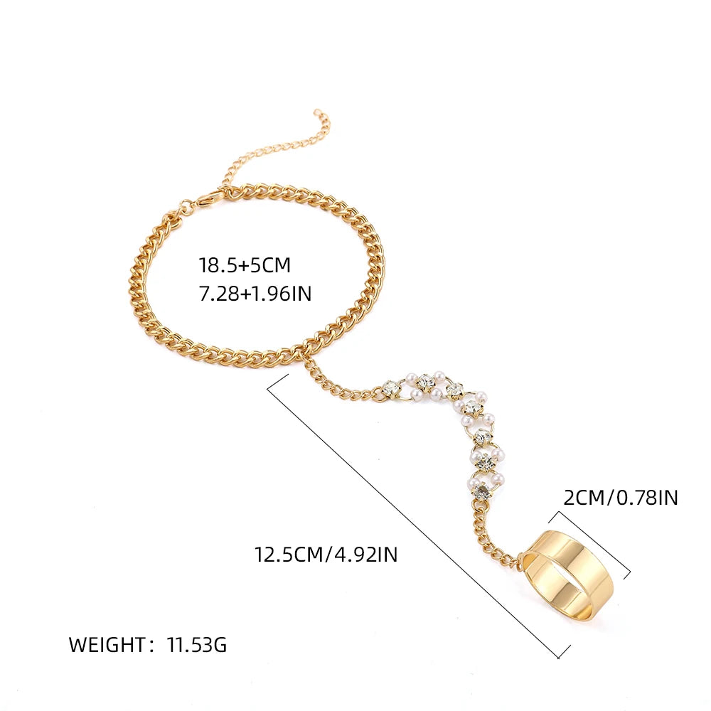 Bracelet Bague Chaîne Papillon Créatif Femme - Bijou Main Connecté Doigt Couple Cadeau