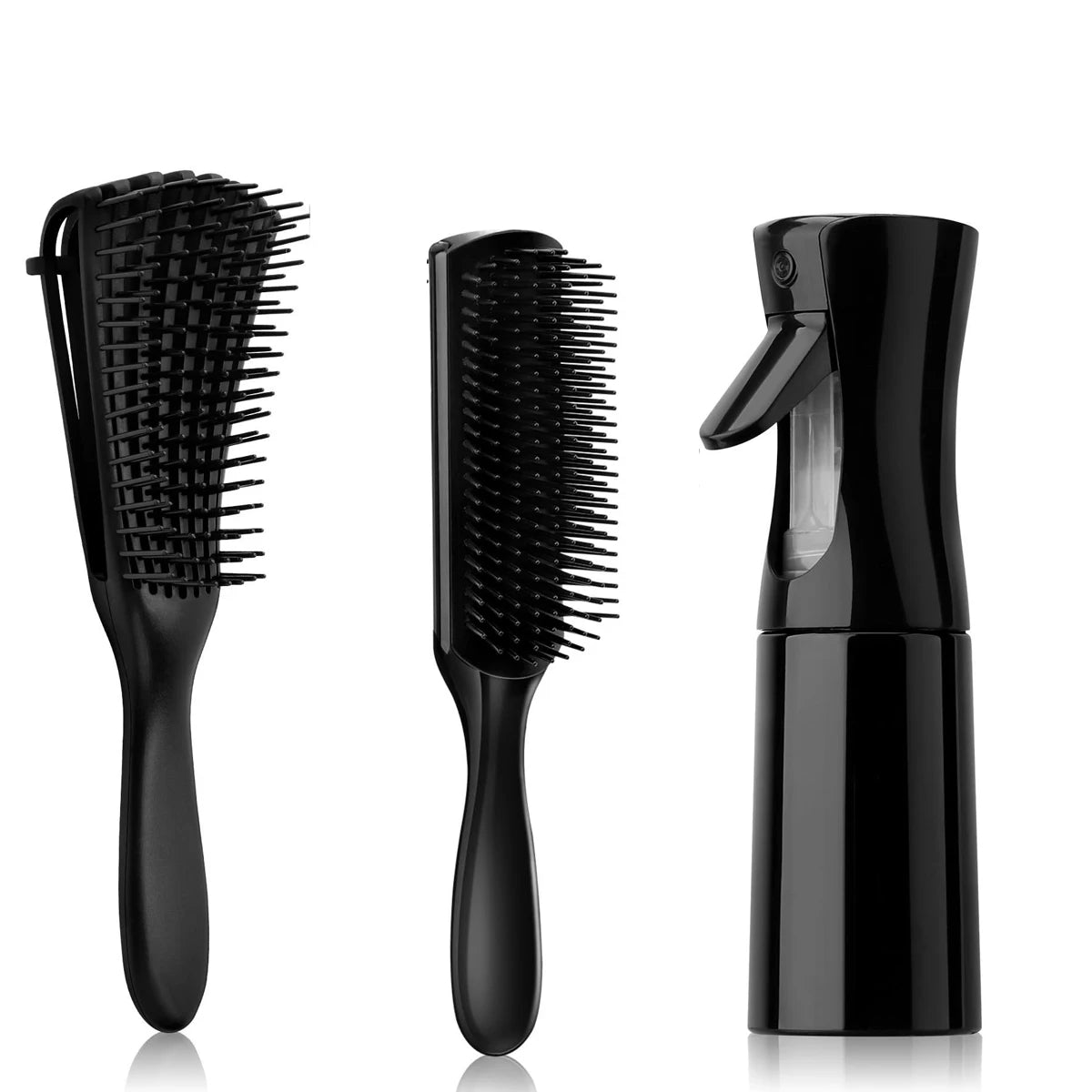 Set 12 Brosses Démêlantes et Accessoires Cheveux - Vaporisateur 200ml Peigne Large Massage Cuir Chevelu