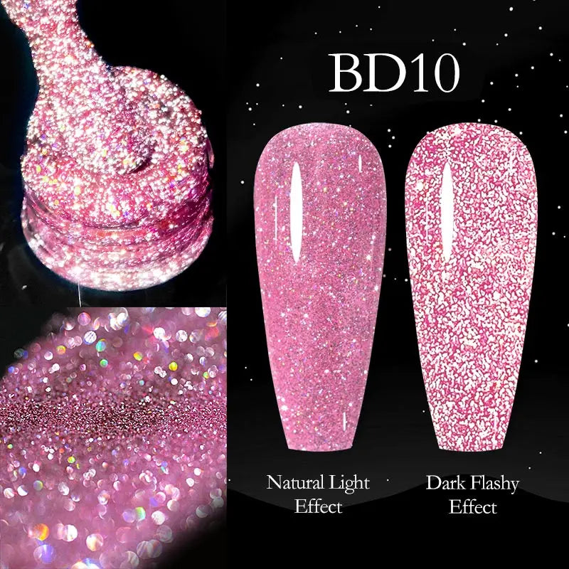 Vernis Gel Ongles Paillettes Réfléchissantes VENALISA - Néon Couverture Complète UV Manucure Nail Art