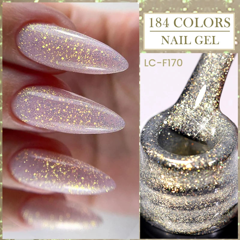 Gel Extension Ongles Paillettes LILYCUTE 15ml - Vernis Semi-Permanent UV Construction Nail Art