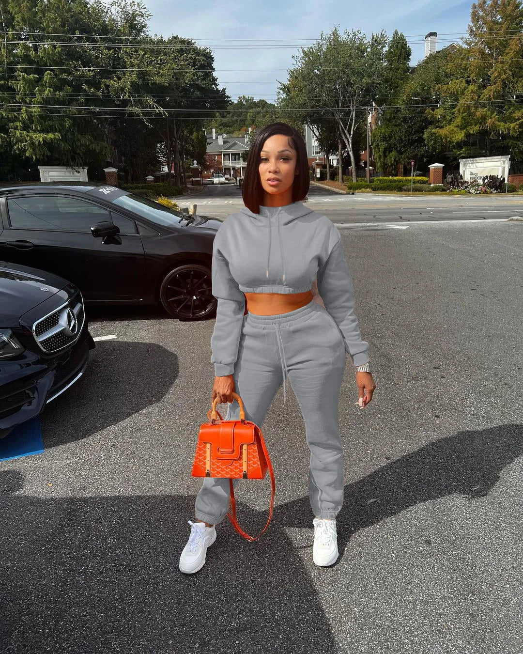 Ensemble Sportswear Femme 2 Pièces - Sweat Workout Pantalon Jogging Fitness